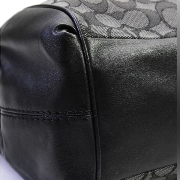 Coach Black and Gray Canvas & Leather Monogram Satchel. - Picture 9 of 10